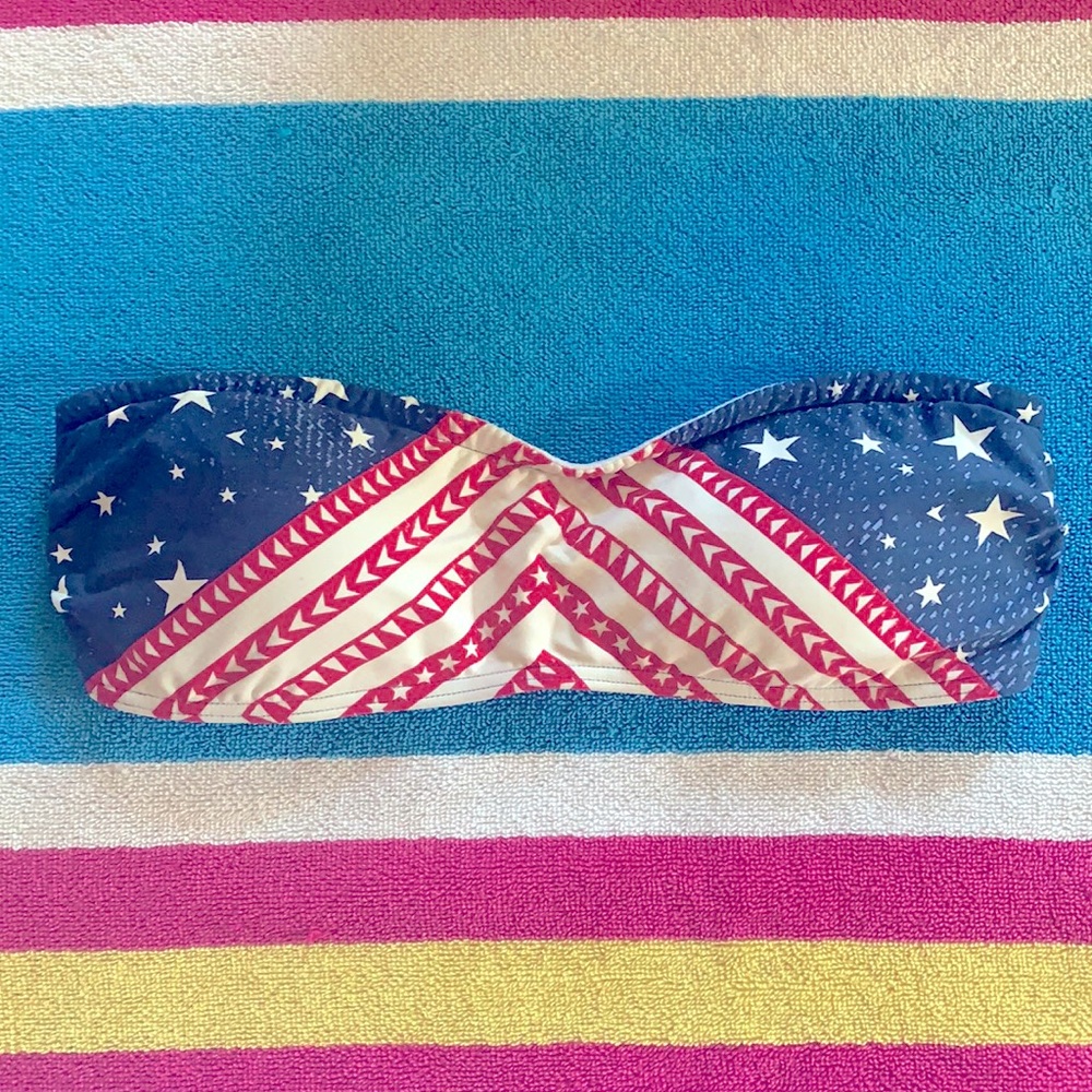 Rip Curl patriotic bandeau bikini top size small